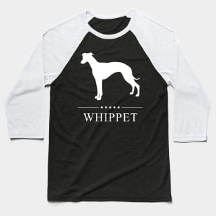 Whippet Dog White Silhouette Baseball T-Shirt